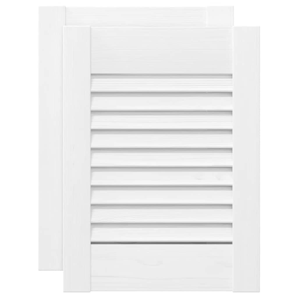 vidaXL Schranktüren Lamellen-Design 2 Stk. Weiß 39,5x29,5 cm