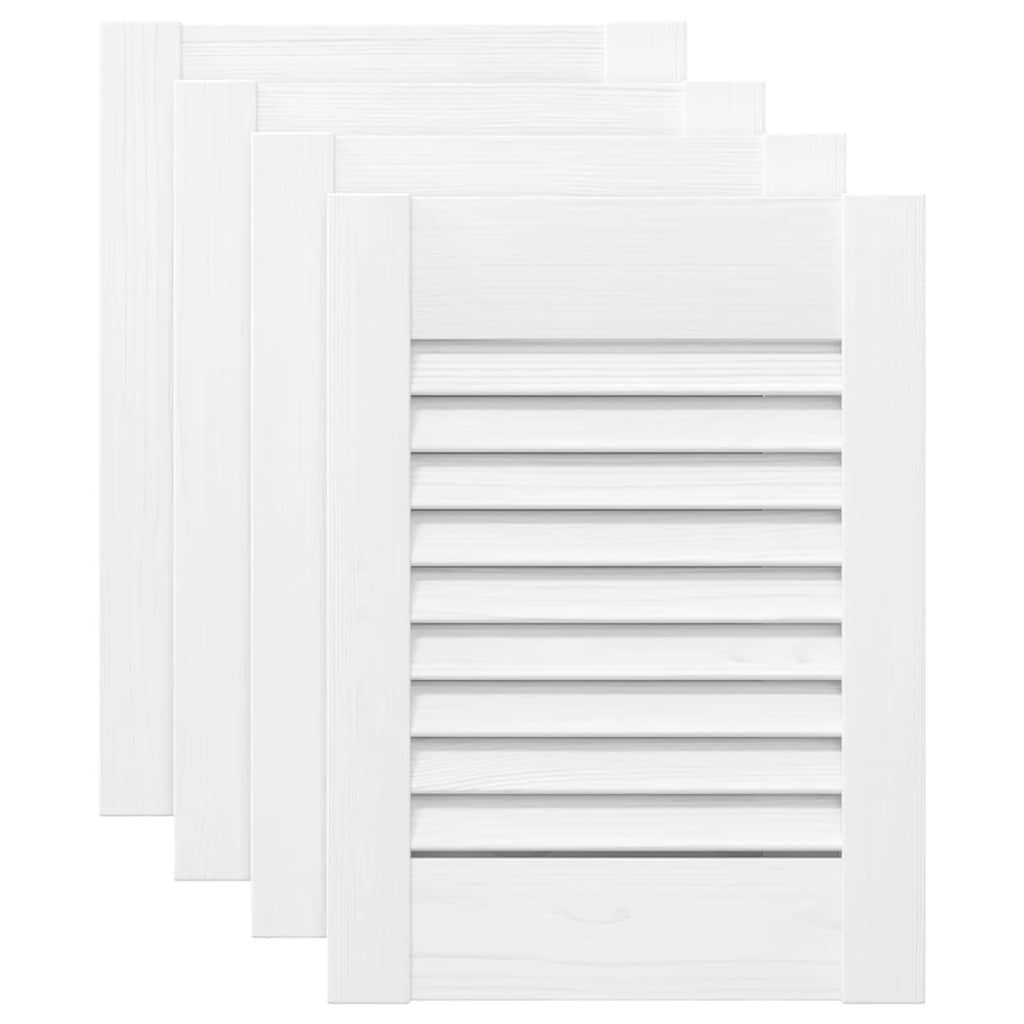 vidaXL Schranktüren Lamellen-Design 4 Stk. Weiß 39,5x29,5 cm