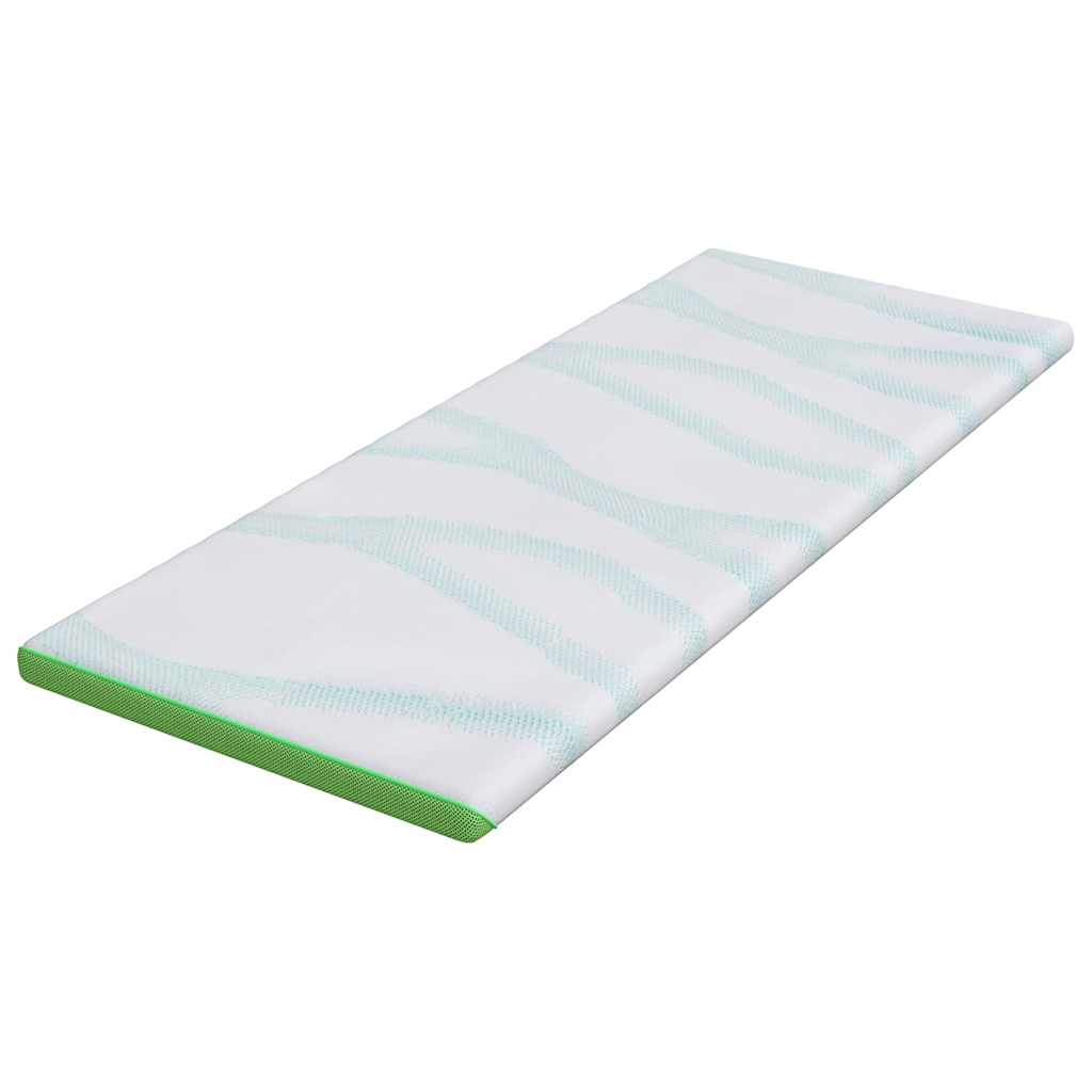 vidaXL Matratzenauflage Weiß und Grün 80 x 200 cm Jacquard Stoff