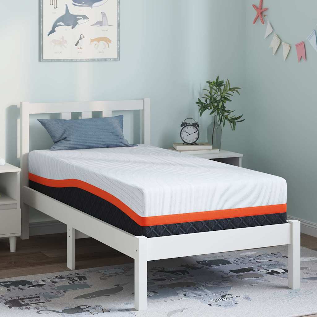 vidaXL Matratze Weiß und Grau 80 x 160 cm Jacquard-Stoff