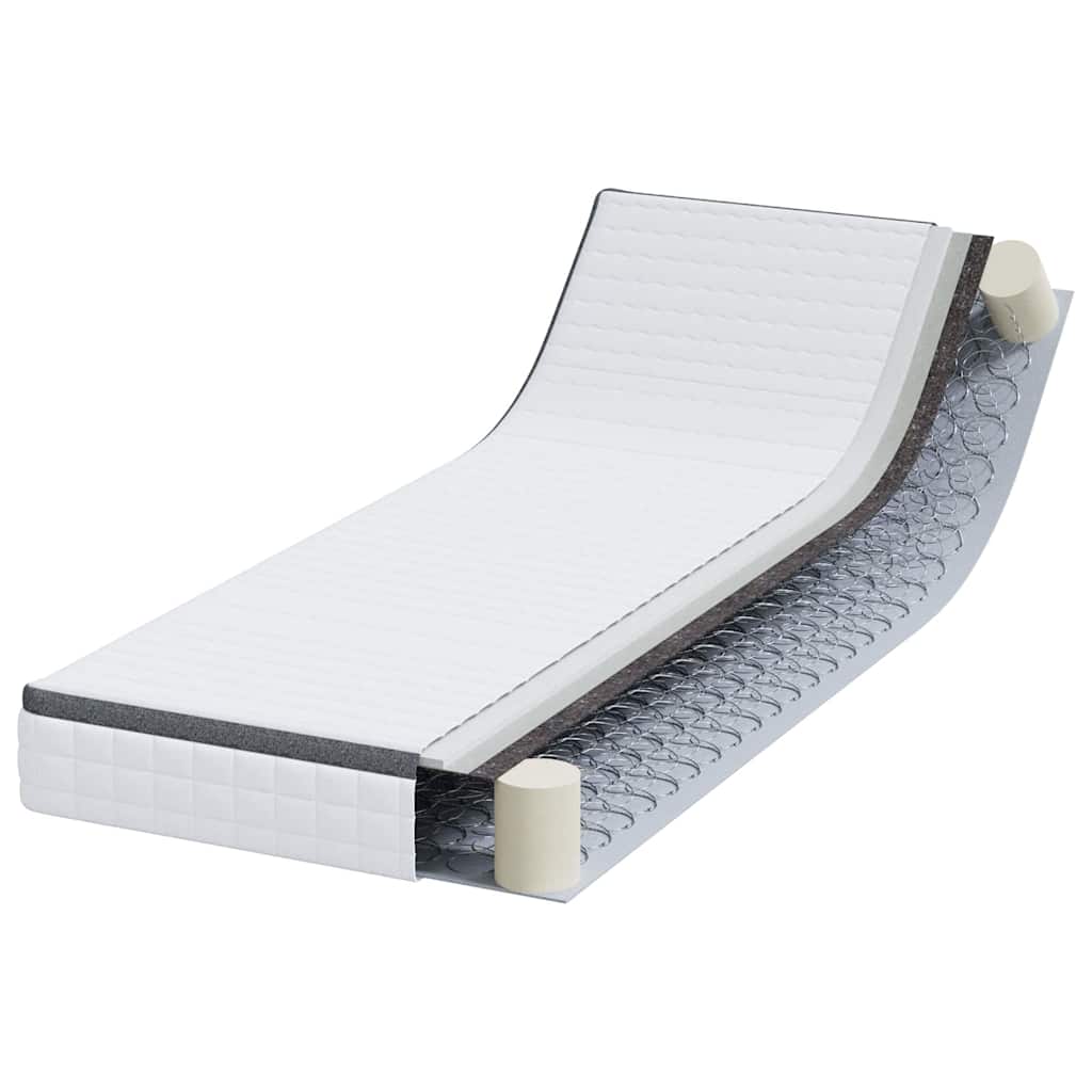 vidaXL Matratze Weiß und Grau 70 x 200 cm Bonell Feder