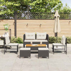 vidaXL Gartensofa-set mit Kissen 6 pcs Schwarz und Creme Poly-Rattan