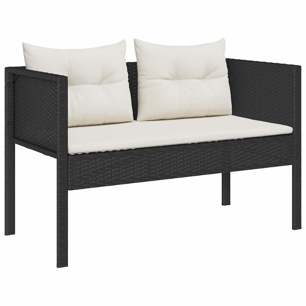 vidaXL Gartensofa-set mit Kissen 6 pcs Schwarz und Creme Poly-Rattan