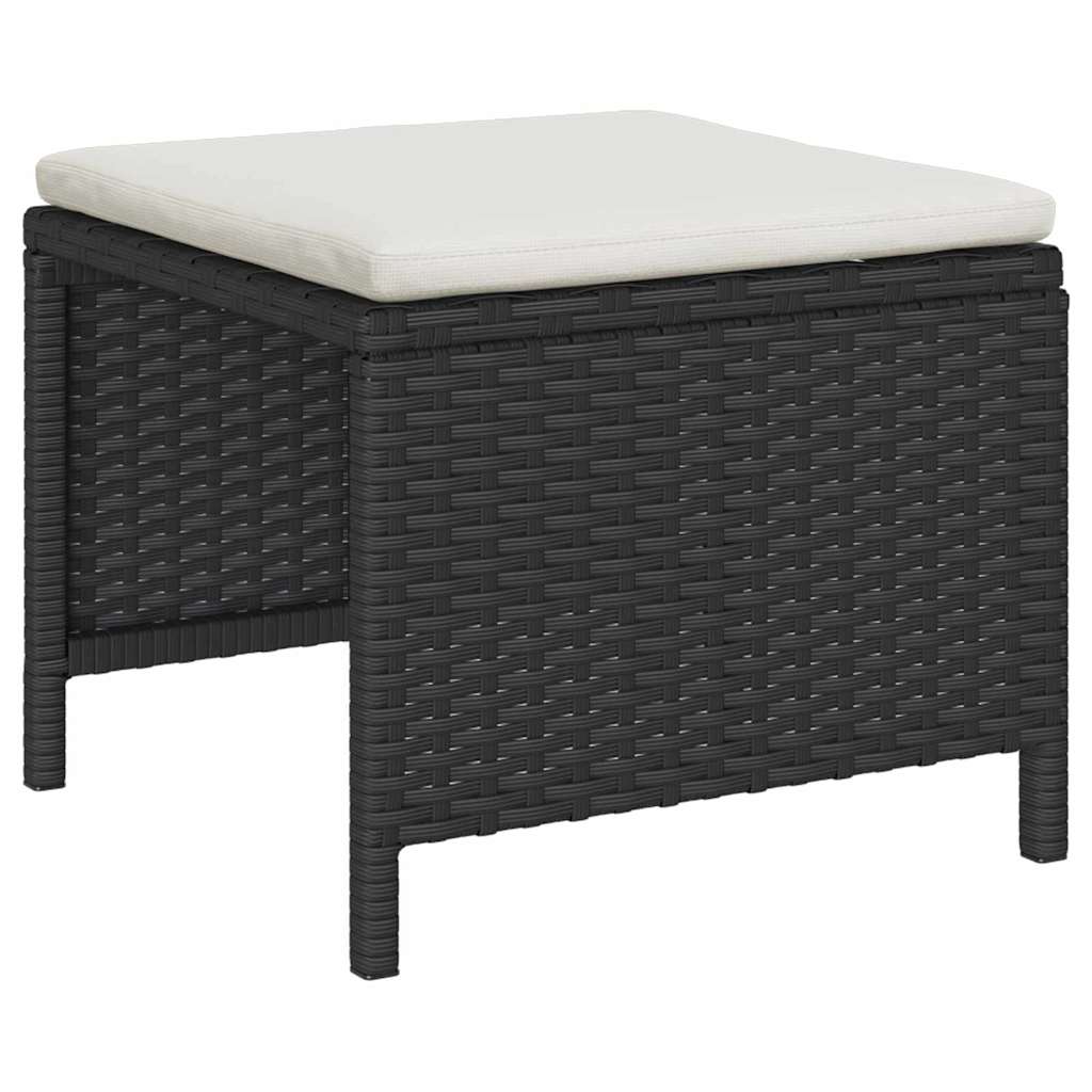 vidaXL Gartensofa-set mit Kissen 6 pcs Schwarz und Creme Poly-Rattan