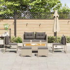 vidaXL Gartensofa-set 6 pcs Hellgrau und Dunkelgrau Poly-Rattan