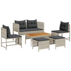 vidaXL Gartensofa-set 6 pcs Hellgrau und Dunkelgrau Poly-Rattan