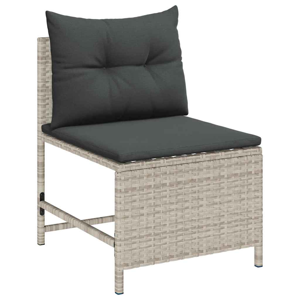 vidaXL Gartensofa-set 6 pcs Hellgrau und Dunkelgrau Poly-Rattan