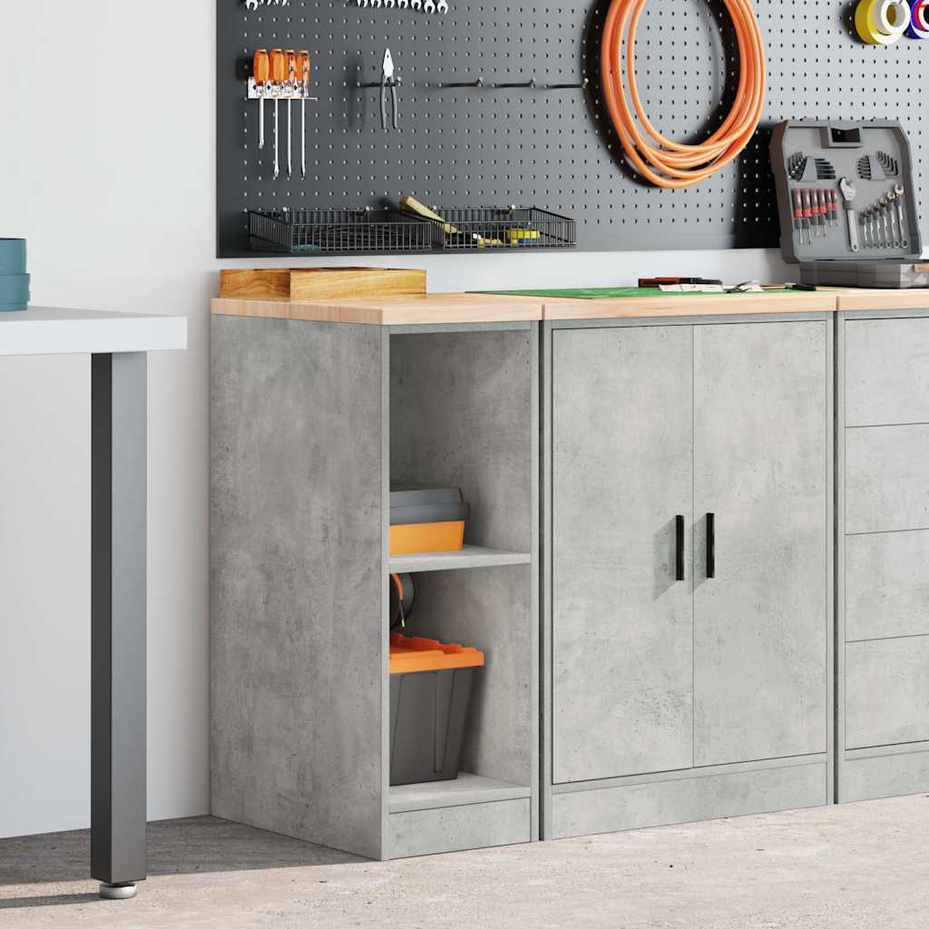 vidaXL Garagen-Aufbewahrungsschrank Betongrau Massivholz Kiefer