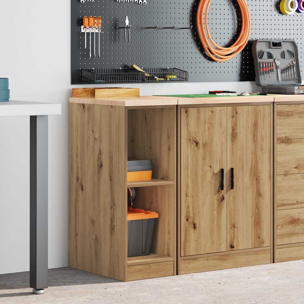 vidaXL Garagen-Aufbewahrungsschrank Artisan-Eiche Massivholz Kiefer