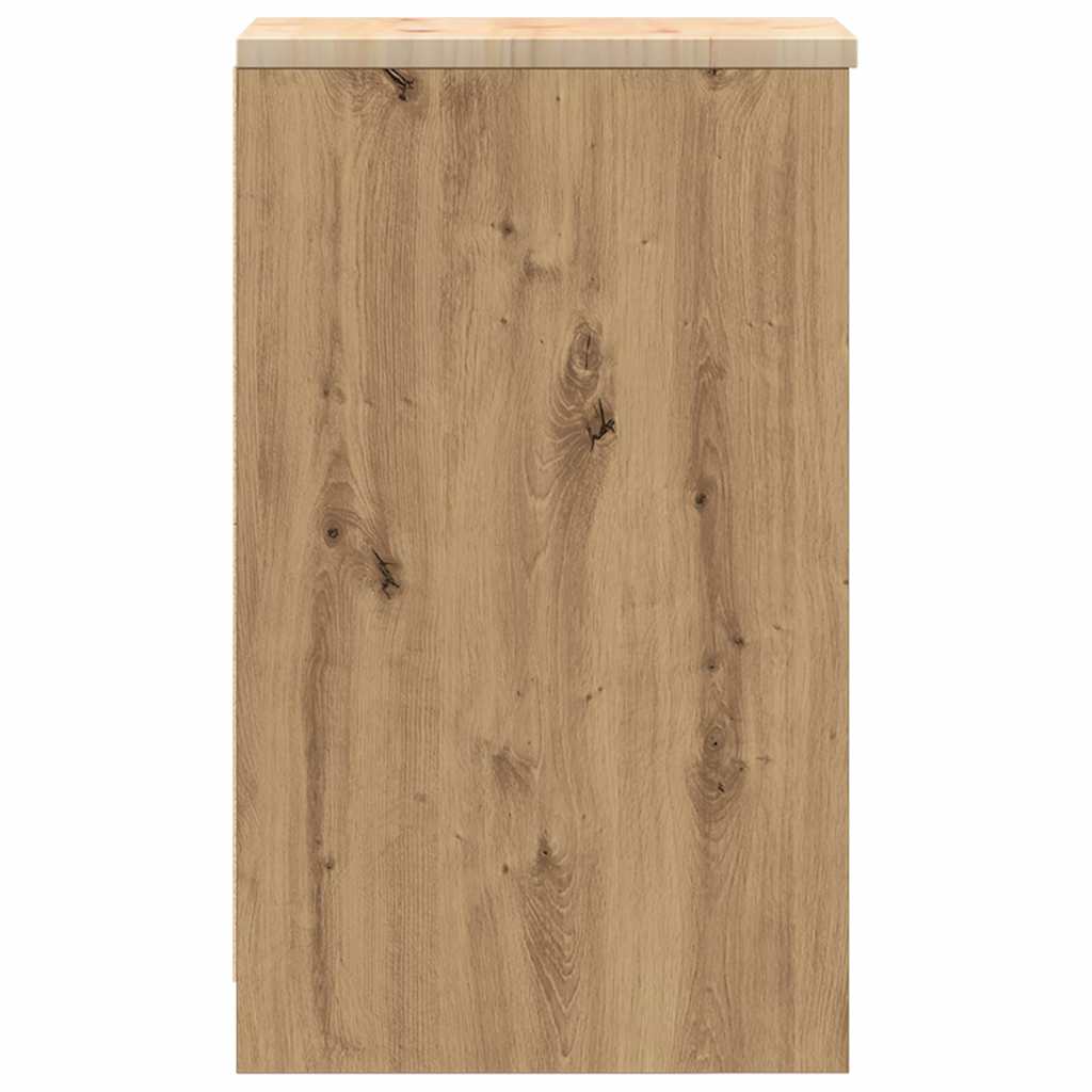 vidaXL Garagen-Aufbewahrungsschrank Artisan-Eiche Massivholz Kiefer