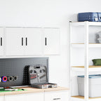 vidaXL Garagen-Wandschrank Weiß Holzwerkstoff