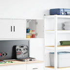 vidaXL Garagen-Wandschrank Weiß Holzwerkstoff