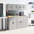 vidaXL Garagen-Wandschrank Betongrau Holzwerkstoff
