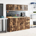 vidaXL Garagen-Wandschrank Räuchereiche Holzwerkstoff