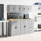 vidaXL Garagen-Wandschrank Grau Sonoma Holzwerkstoff