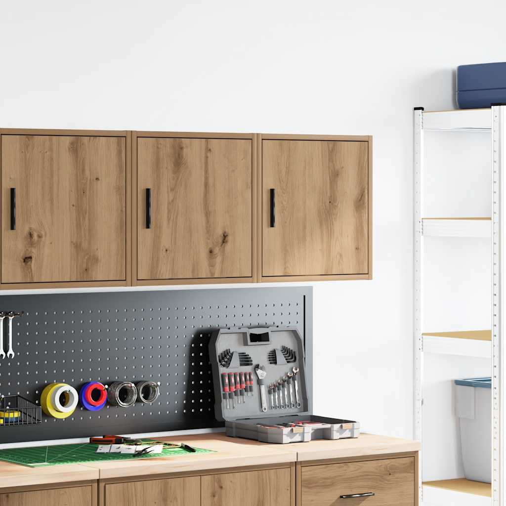 vidaXL Garagen-Wandschränke 2 Stk. Artisan-Eiche Holzwerkstoff