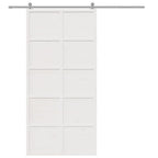vidaXL Scheunentür Weiß 100 x 208 cm Massives Kiefernholz