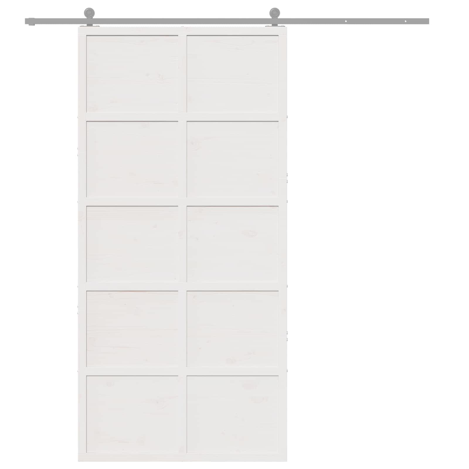 vidaXL Scheunentür Weiß 100 x 208 cm Massives Kiefernholz