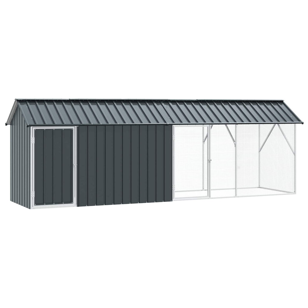vidaXL Vogelkäfig Anthrazit 422 x 103 x 142 cm Verzinkter Stahl