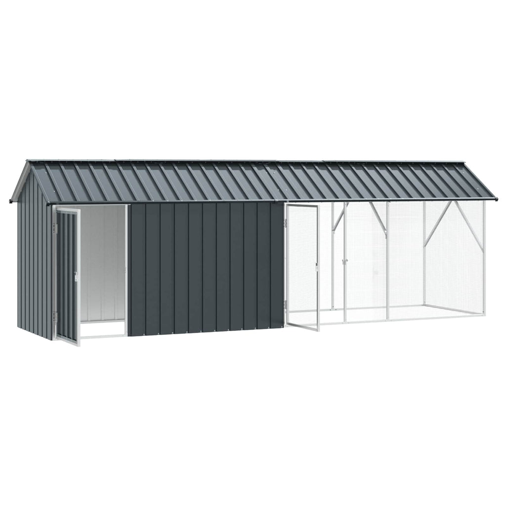 vidaXL Vogelkäfig Anthrazit 422 x 103 x 142 cm Verzinkter Stahl