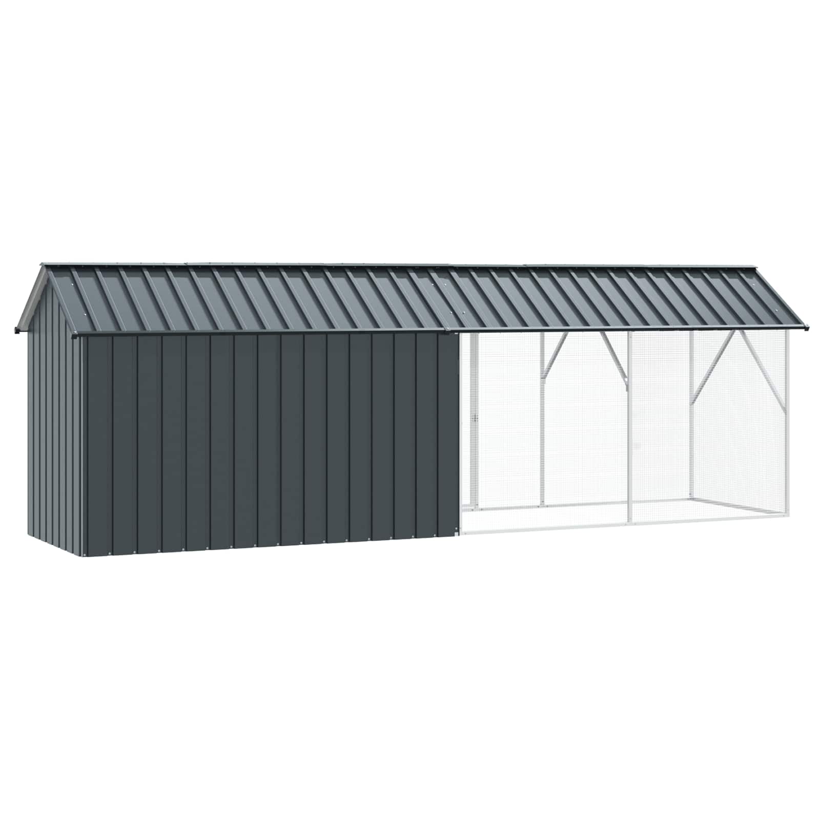 vidaXL Vogelkäfig Anthrazit 422 x 103 x 142 cm Verzinkter Stahl