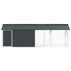 vidaXL Vogelkäfig Anthrazit 422 x 103 x 142 cm Verzinkter Stahl