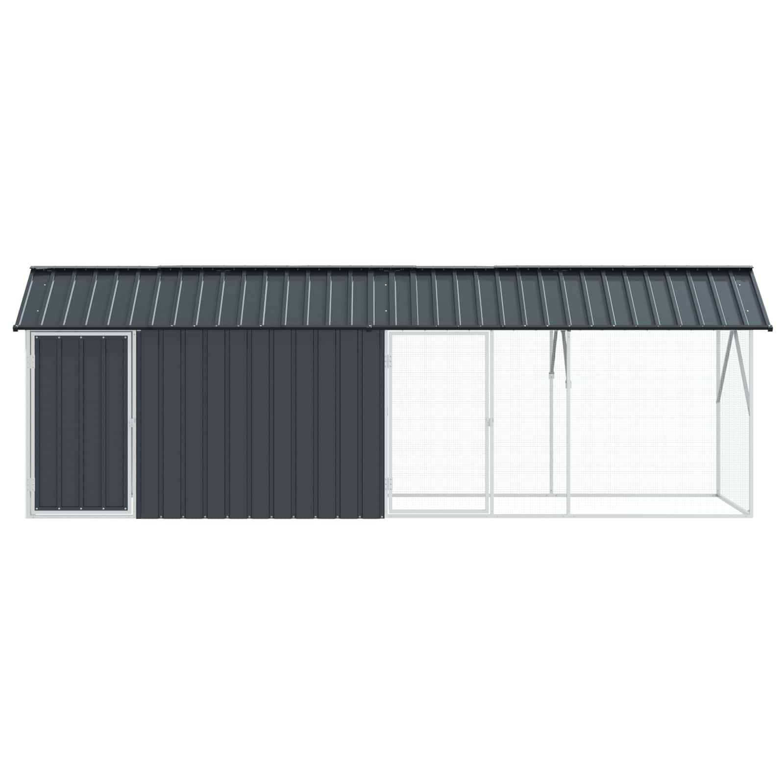vidaXL Vogelkäfig Anthrazit 422 x 103 x 142 cm Verzinkter Stahl