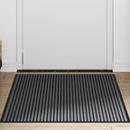 vidaXL Fußmatte Streifen Schwarz und Grau 90x120 cm