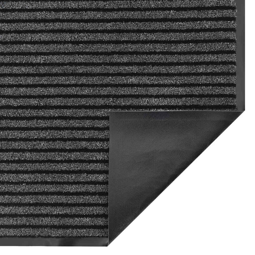 vidaXL Fußmatte Streifen Schwarz und Grau 90x120 cm