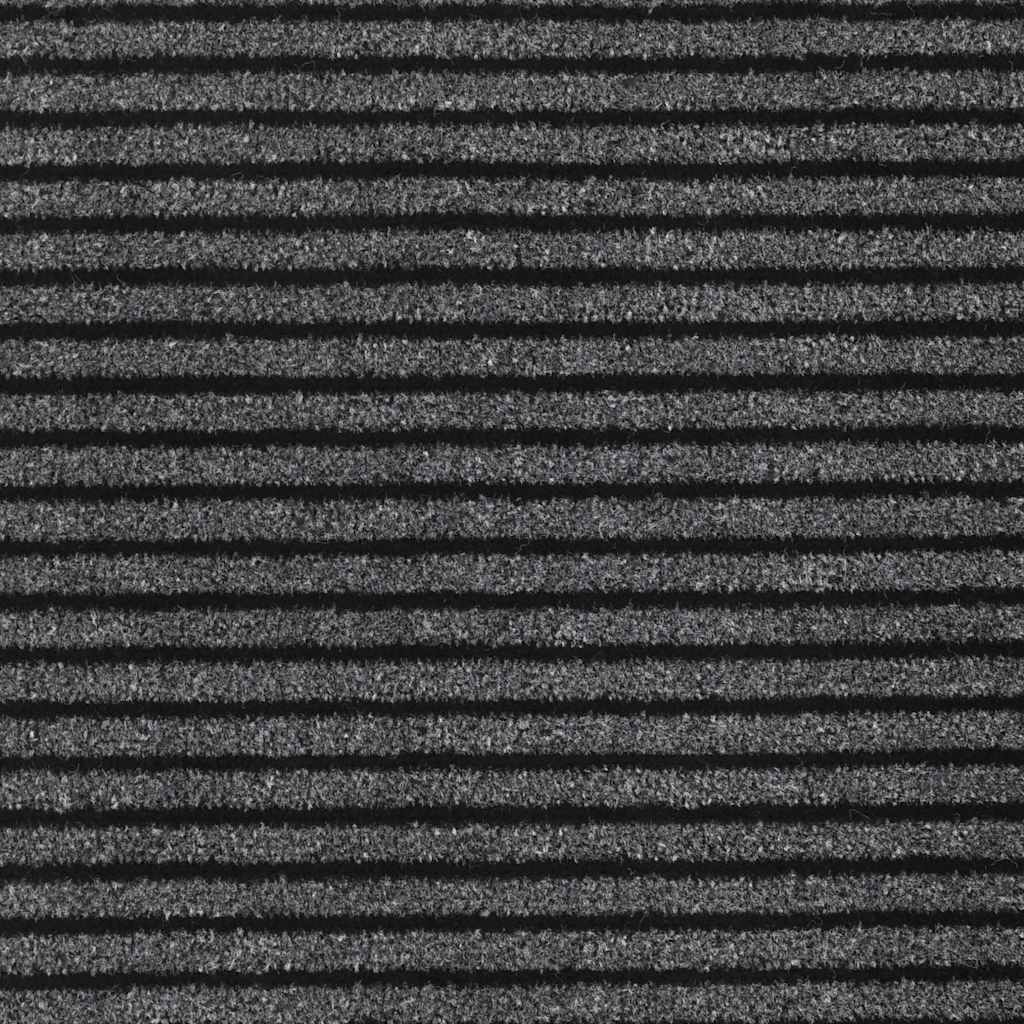 vidaXL Fußmatte Streifen Schwarz und Grau 90x120 cm