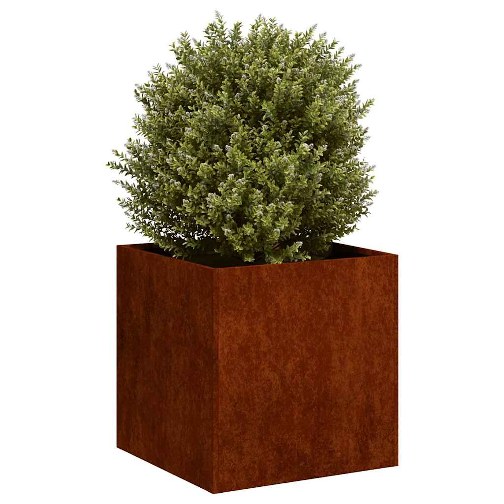 vidaXL Pflanzkübel Rostig 40x40x40 cm Wetterfester Stahl