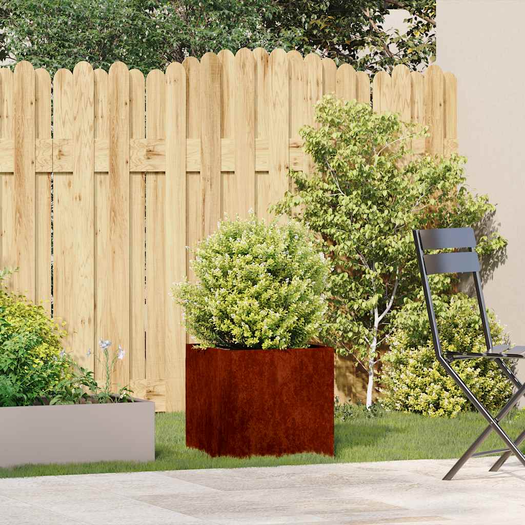 vidaXL Pflanzkübel Rostig 40x40x40 cm Wetterfester Stahl