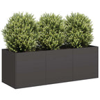 vidaXL Pflanzgefäß Schwarz 120 x 40 x 40 cm Kaltgewalzter Stahl