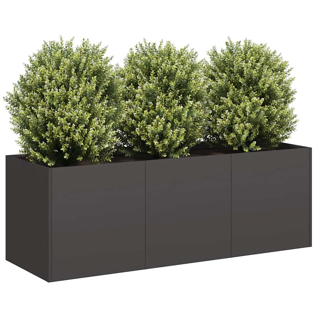 vidaXL Pflanzgefäß Schwarz 120 x 40 x 40 cm Kaltgewalzter Stahl