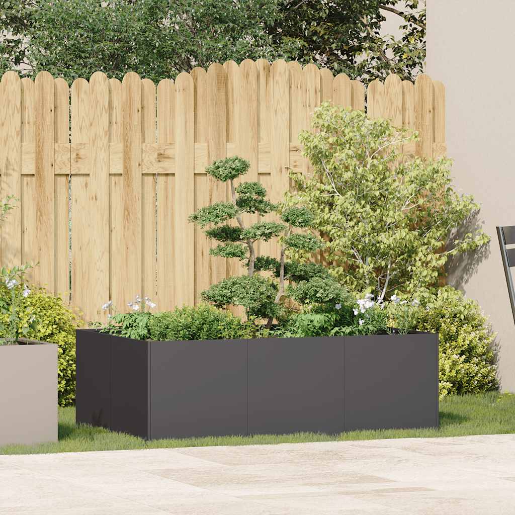 vidaXL Pflanzkübel Schwarz 120x80x40 cm Stahl
