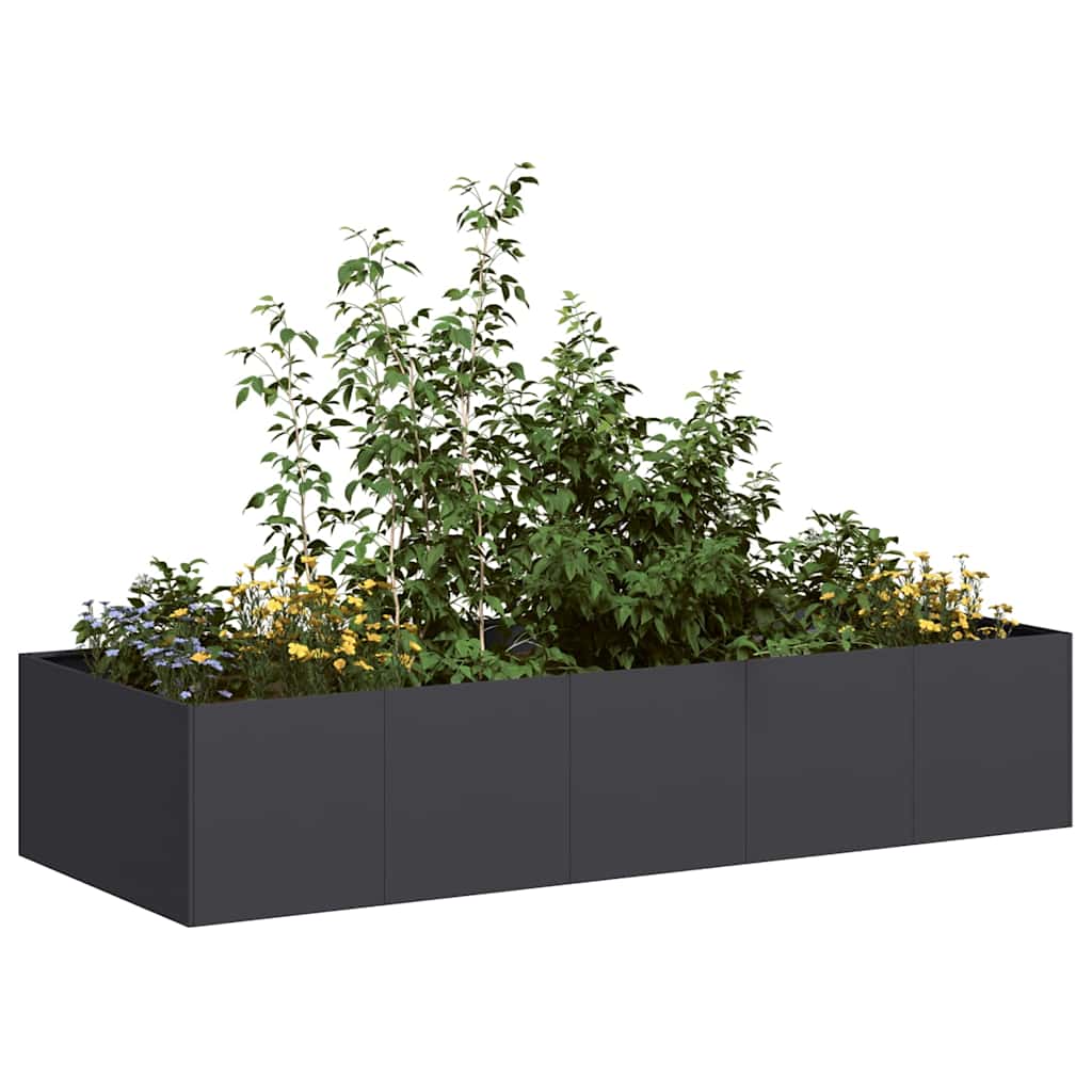 vidaXL Pflanzgefäß Schwarz 200x80x40 cm Stahl