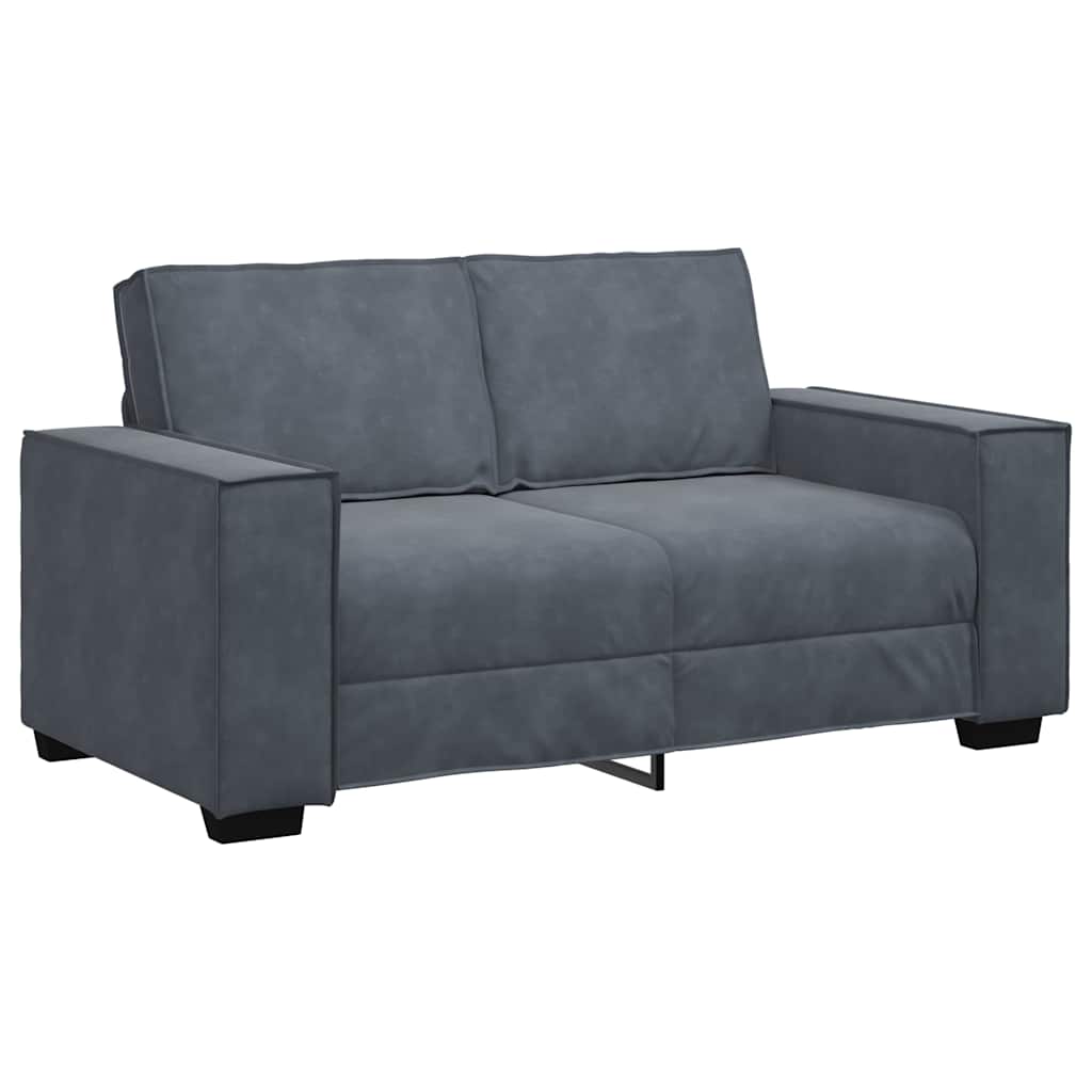 vidaXL 3-tlg. Sofagarnitur mit Kissen Dunkelgrau Samt