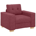 vidaXL Sofa 3 pcs Wind Rot 221 x 80 x 80 cm Leinenmischgewebe