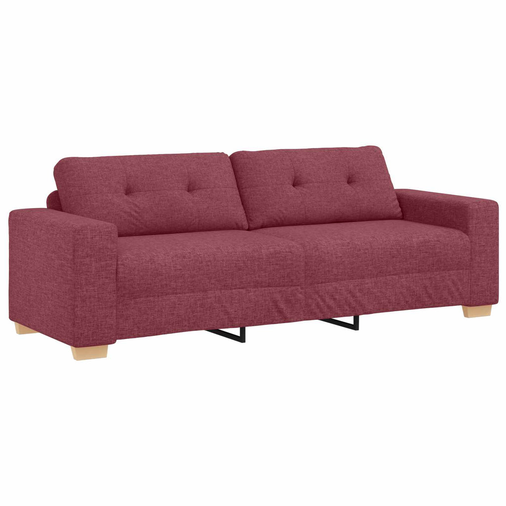 vidaXL Sofa 3 pcs Wind Rot 221 x 80 x 80 cm Leinenmischgewebe