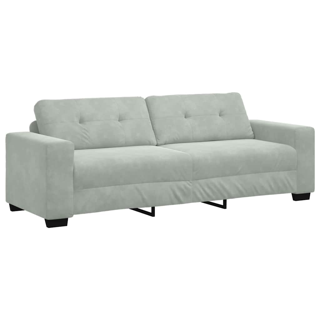vidaXL Sofa Set 3 pcs Hellgrau 221 x 80 x 80 cm Samt