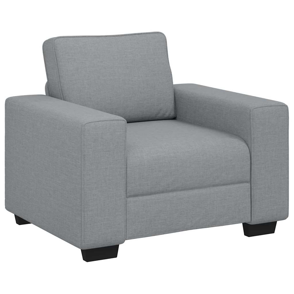 vidaXL 3-tlg. Sofagarnitur mit Kissen Hellgrau Stoff