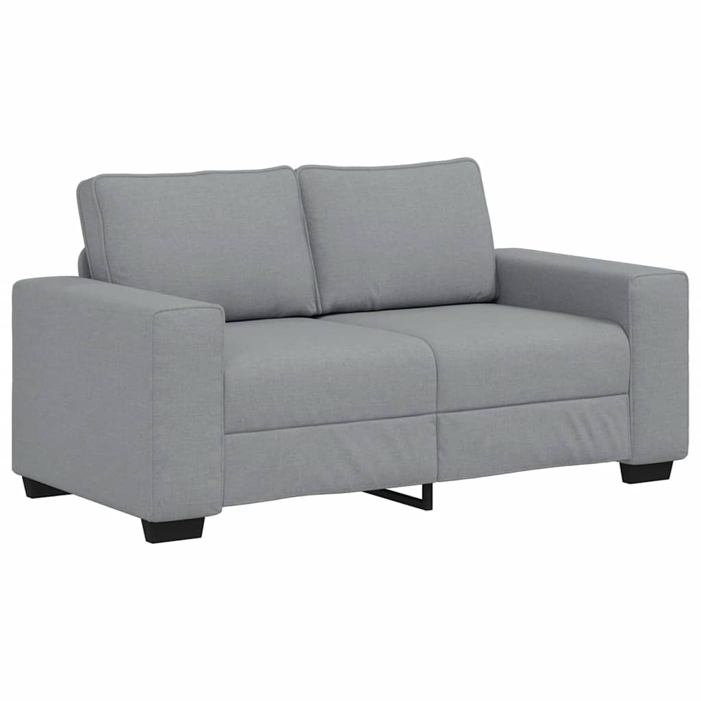 vidaXL 3-tlg. Sofagarnitur mit Kissen Hellgrau Stoff