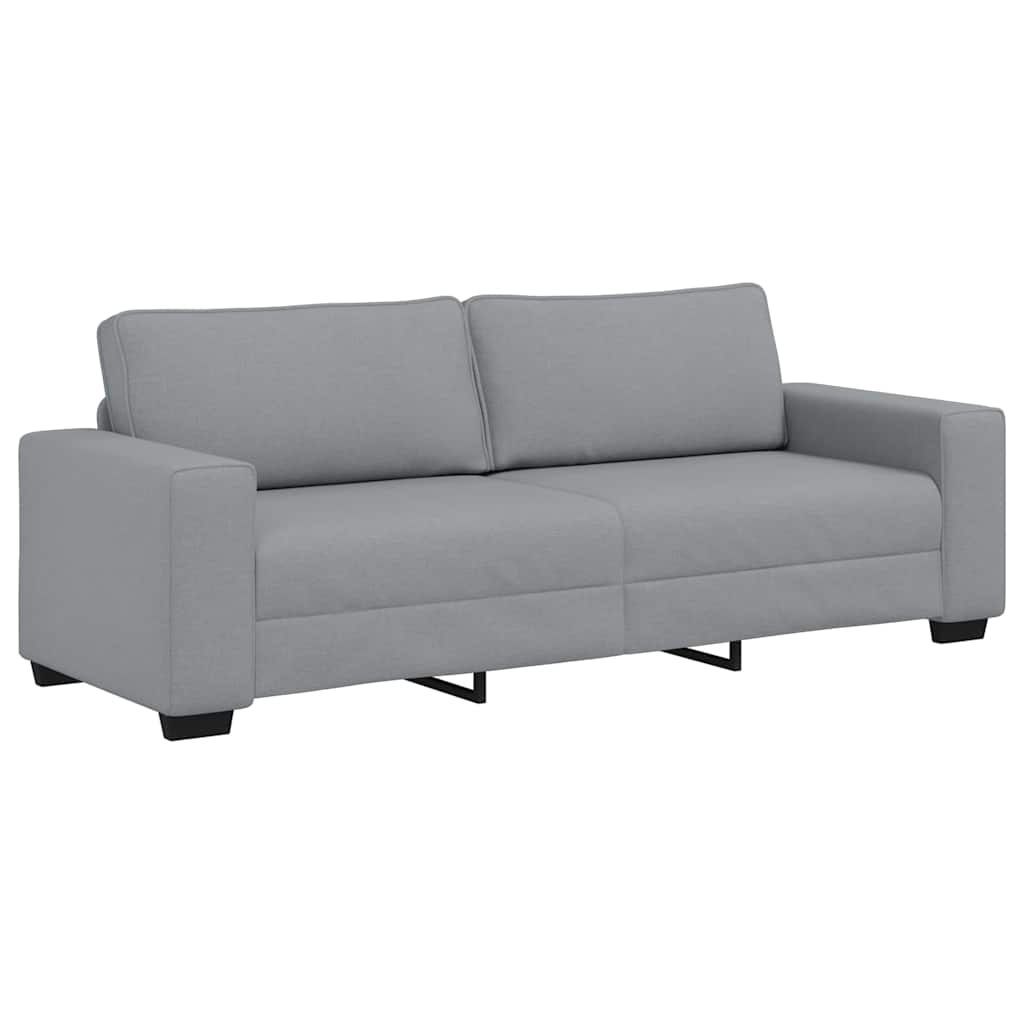 vidaXL 3-tlg. Sofagarnitur mit Kissen Hellgrau Stoff