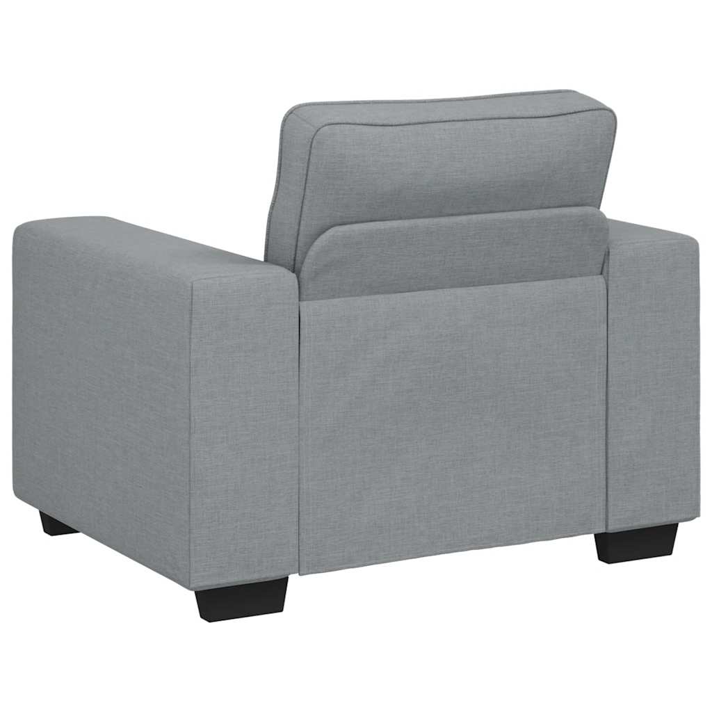 vidaXL 3-tlg. Sofagarnitur mit Kissen Hellgrau Stoff
