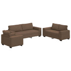 vidaXL 3-teiliges Sofa-Set mit Kissen, brauner Stoff