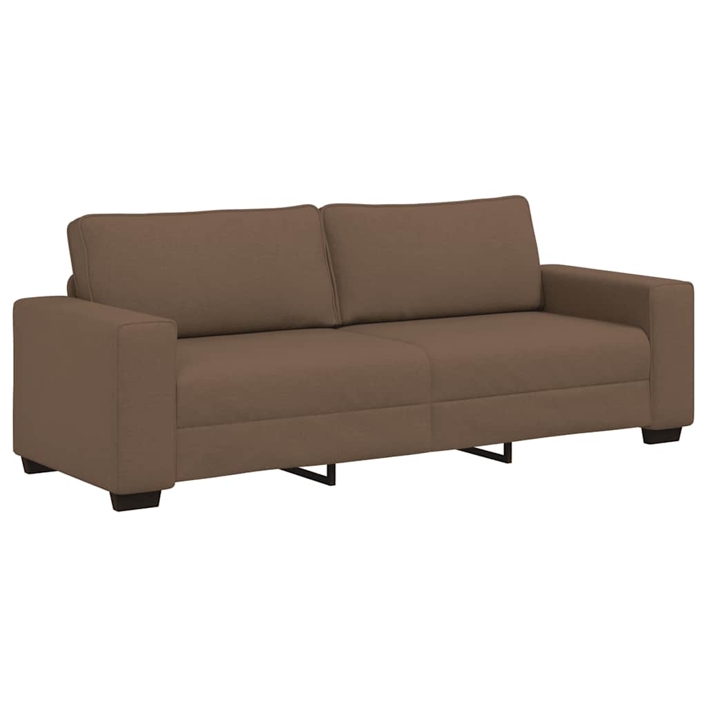 vidaXL 3-teiliges Sofa-Set mit Kissen, brauner Stoff