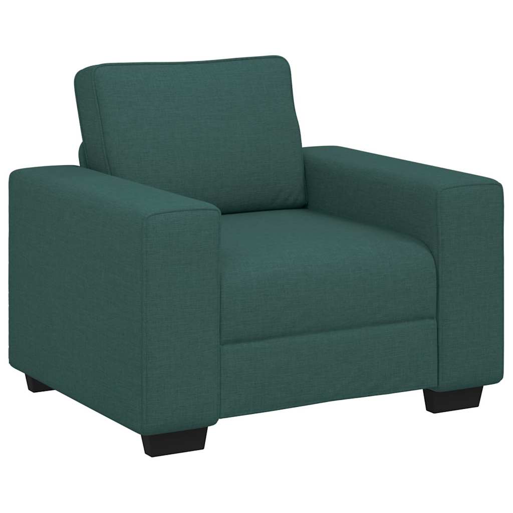 vidaXL 3-teiliges Sofa-Set mit Kissen, dunkelgrüner Stoff