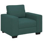 vidaXL 3-teiliges Sofa-Set mit Kissen, dunkelgrüner Stoff
