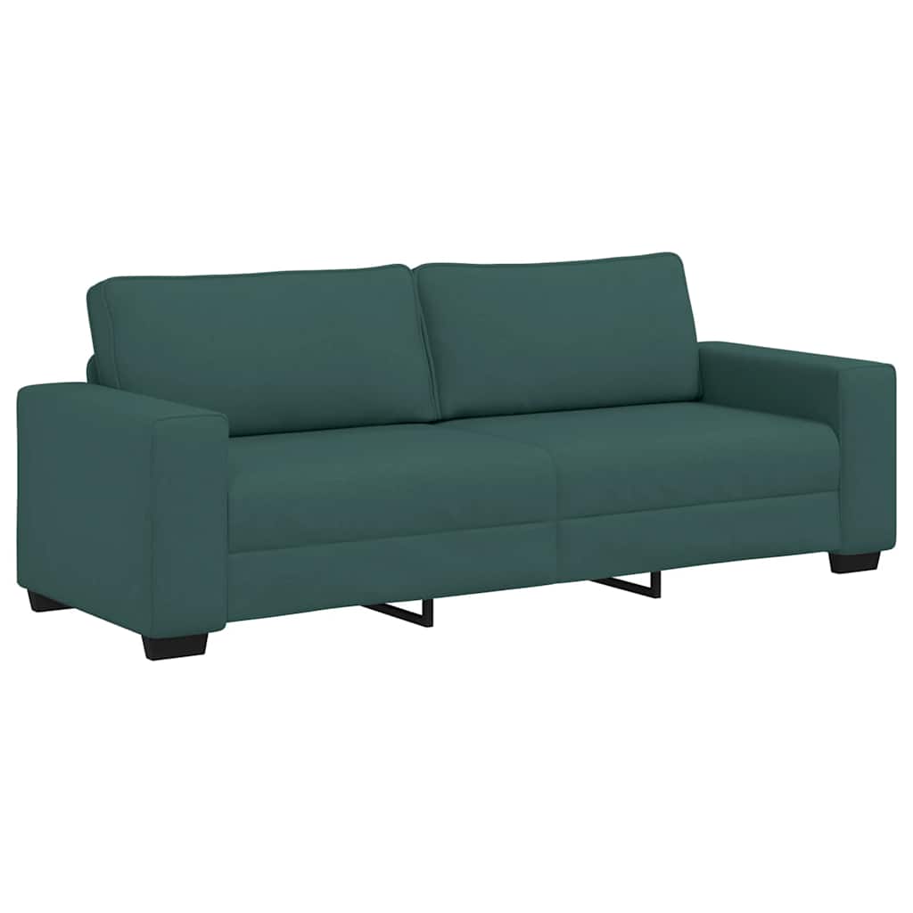 vidaXL 3-teiliges Sofa-Set mit Kissen, dunkelgrüner Stoff