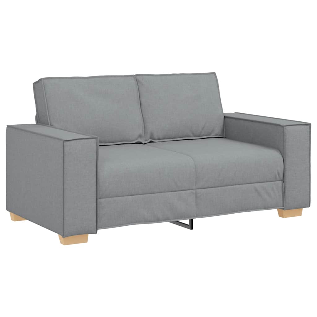 vidaXL 2-tlg. Sofagarnitur mit Kissen Hellgrau Stoff